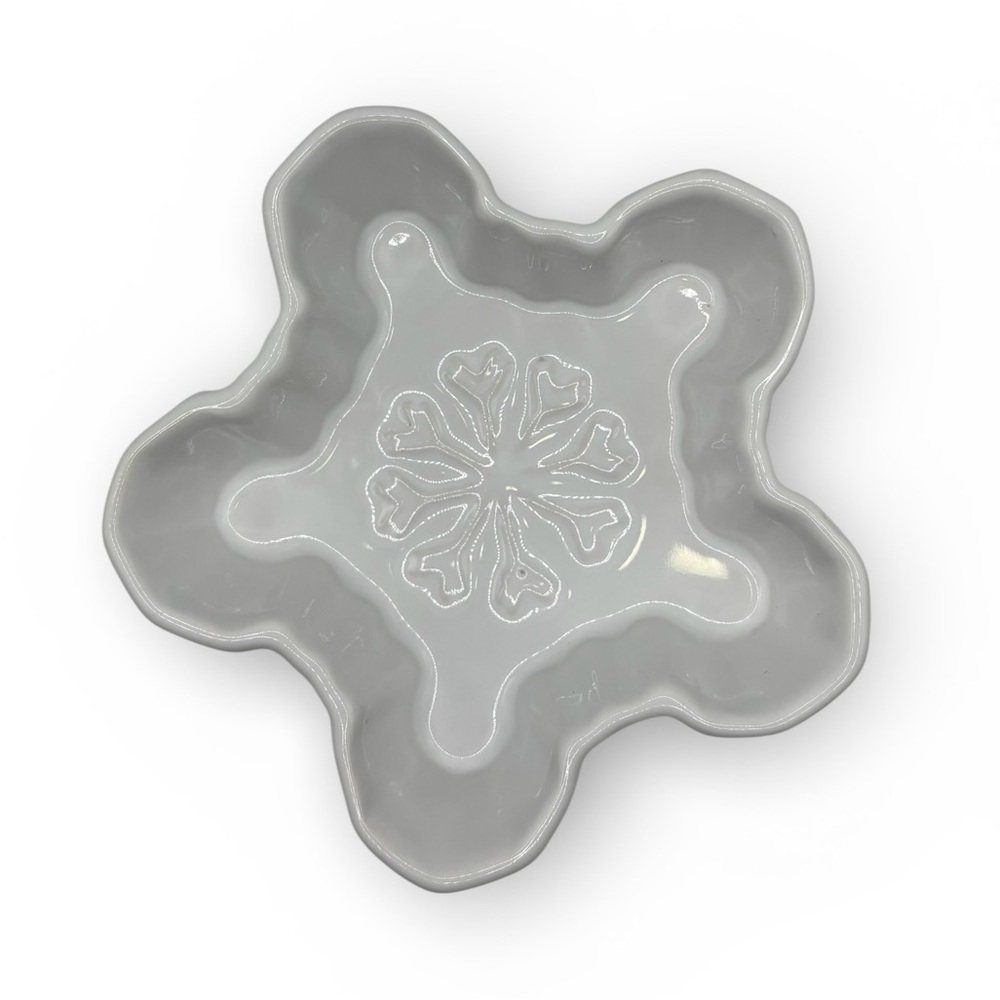 Threshold Target White Snowflake Dish Ramekin Winter Stoneware